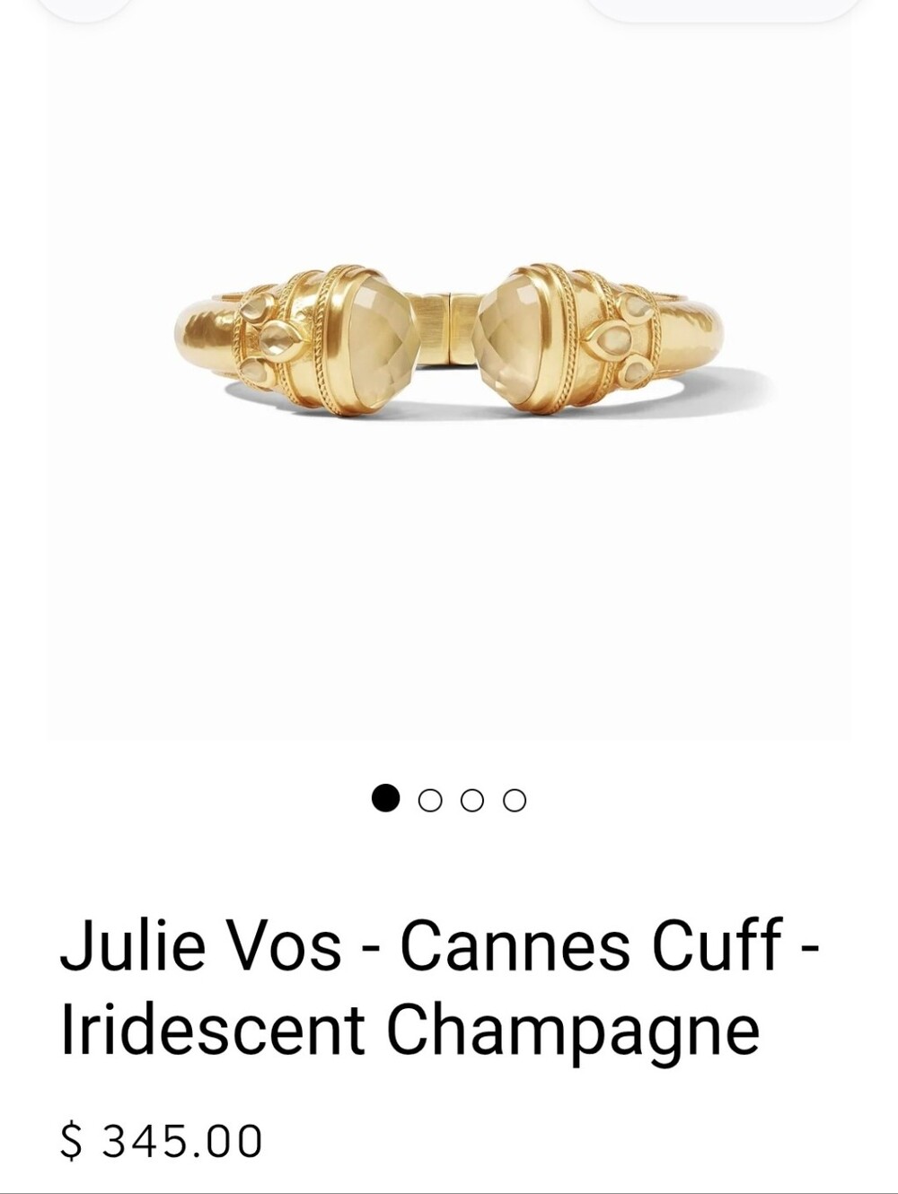 Julie Vos Cannes Cuff in Iridescent Champagne, NWT